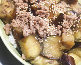 茄子とひき肉の和風丼作り方4写真
