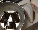 酒塩煮(ひらめ,長ねぎ,わかめ).純米酒作り方19写真