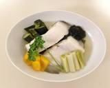 酒塩煮(ひらめ,長ねぎ,わかめ).純米酒作り方30写真