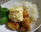 簡単ランチ♪タルタル乗せのチキン南蛮風丼作り方5写真
