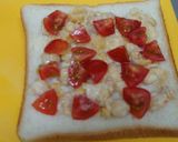 ひよこ豆とトマトのスイートチリトースト作り方2写真