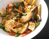 夏野菜の担々かた焼きそば風作り方7写真