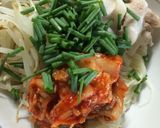 簡単、豚キムチ胡麻ダレそうめん作り方8写真