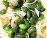夏イロ♡枝豆とガーリックのパスタ作り方5写真