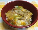 ☆ちくわと長ネギの卵とじ丼☆作り方5写真