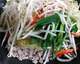 にんにく醤油でひき肉ともやしの焼きそば作り方4写真