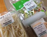 ☆ファミコレで♬簡単チキンサラダうどん☆作り方1写真