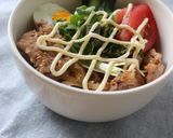 青じそ＆ごま油香る♪爽やかスタミナ丼作り方5写真