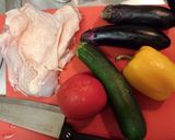 鶏もも肉と夏野菜のバルサミコチーズソテー作り方1写真