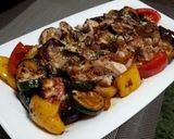 鶏もも肉と夏野菜のバルサミコチーズソテー作り方10写真