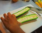 ゴーヤーと山菜・アボカドの冷やし蕎麦作り方1写真