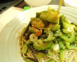 ゴーヤーと山菜・アボカドの冷やし蕎麦作り方10写真