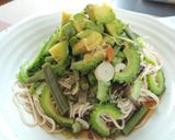 ゴーヤーと山菜・アボカドの冷やし蕎麦作り方11写真