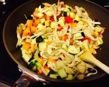 夏野菜のカレー風味スパゲティー作り方3写真