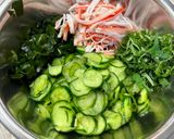 きゅうりと大葉とカニかまの酢の物♪作り方2写真