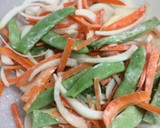 彩りキレイ！ささぎ豆のかき揚げ作り方1写真