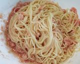 すりおろしトマトとカニ缶の冷製パスタ作り方3写真
