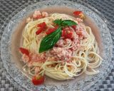 すりおろしトマトとカニ缶の冷製パスタ作り方4写真