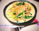 鶏肉としめじのクリームパスタ作り方9写真