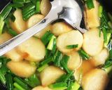 葱と麩の味噌汁作り方1写真