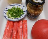 トマトのカニカマソースかけ作り方1写真