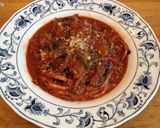 イカとホウレン草のトマト煮込み作り方5写真
