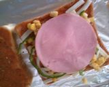 ハム チーズ コーンのホットサンド作り方3写真