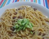 なめこ汁deクリームパスタ作り方6写真