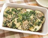うすぎり茄子とニラだれの重ね蒸し作り方7写真
