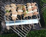 キャンプの炭火で焼き鳥＆つくね作り方4写真