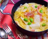 白菜と豆乳のホワイトスープパスタ作り方10写真