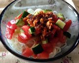 超簡単☆食べるラー油と野菜のぶっかけ素麺作り方2写真