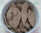 豚レバーを茹でてとんかつソースで作り方2写真