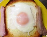 半熟卵を囲むキャベツ&ベーコントースト☆作り方6写真