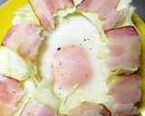 半熟卵を囲むキャベツ&ベーコントースト☆作り方7写真