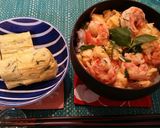 親子丼風のエビ丼(味噌味)作り方6写真