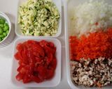 夏バテ解消★夏野菜のキーマカレー★作り方1写真