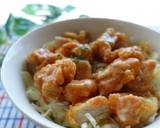 ５分で出来る♪唐揚げオーロラソース丼♪作り方5写真