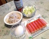 簡単ランチに♪かにかまキャベ玉チャーハン作り方1写真