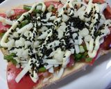 トマトと葱のトースト　ソース味。作り方4写真
