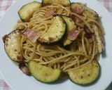 ズッキーニ&ベーコン和風バター醤油パスタ作り方8写真