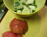 きゅうりとトマトのスパゲティ作り方1写真