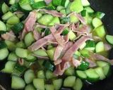 きゅうりベーコン炒め♪豆腐のっけ盛り作り方1写真