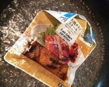炭火焼きチキンと卵のホットサンド。作り方2写真