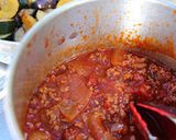 簡単！夏野菜の挽き肉煮込み・地中海風作り方6写真