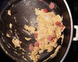 ウィニー入りスクランブルエッグのせご飯作り方3写真