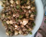たけのこ 椎茸 ひき肉のレタス包み作り方5写真