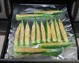 オクラの味噌マヨチーズ焼き作り方3写真
