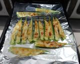 オクラの味噌マヨチーズ焼き作り方5写真