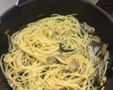 ツルムラサキとアサリのおかか和風パスタ作り方3写真
